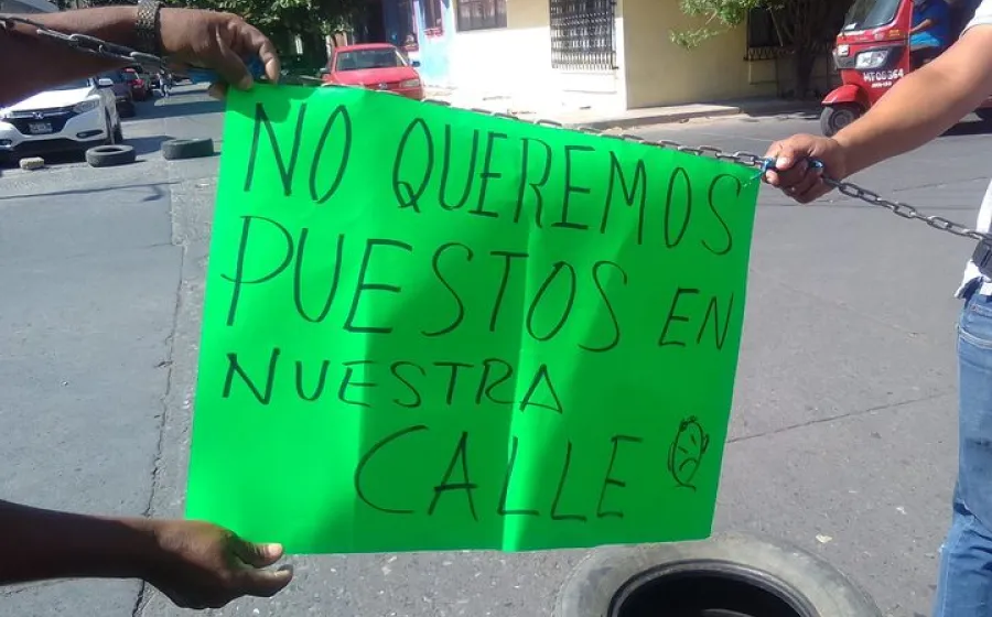 Protesta contra ambulantes