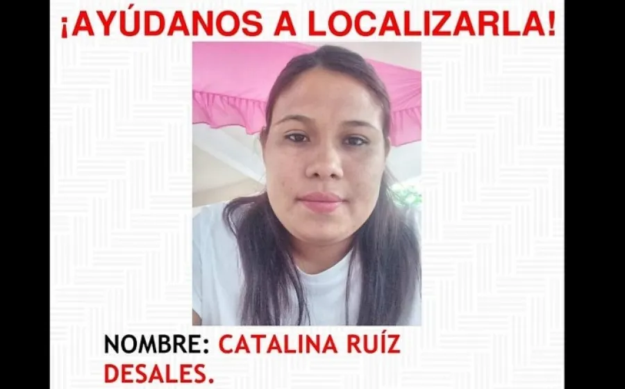 La señora Catalina Ruiz Desales, de 27 años, está desaparecida.