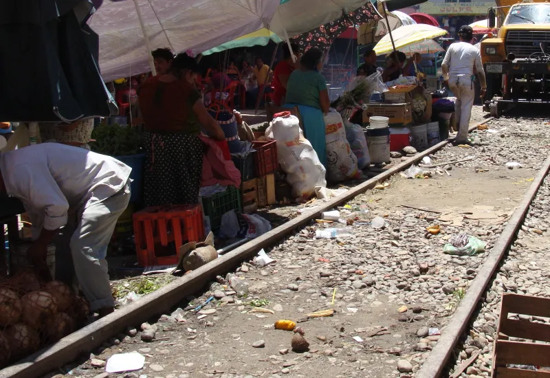 Vías del tren en el Istmo