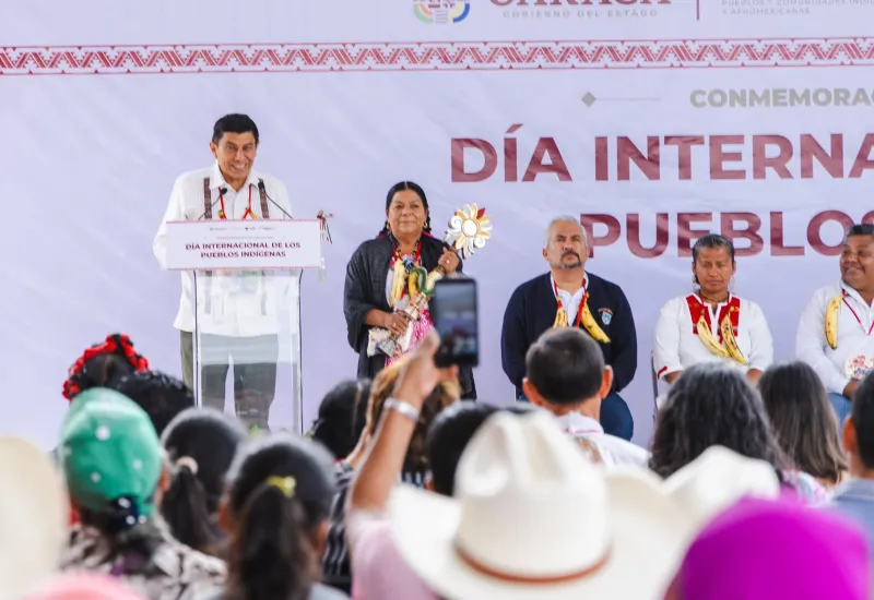 Jara Cruz reconoció la gran diversidad cultural que alberga Oaxaca a través de sus 16 etnias y el pueblo afromexicano. Foto: Cortesía.