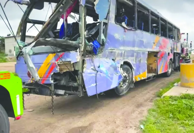 El autobús trasladaba alumnos de un internado y padres de familia; el chofer falleció en el lugar del accidente.