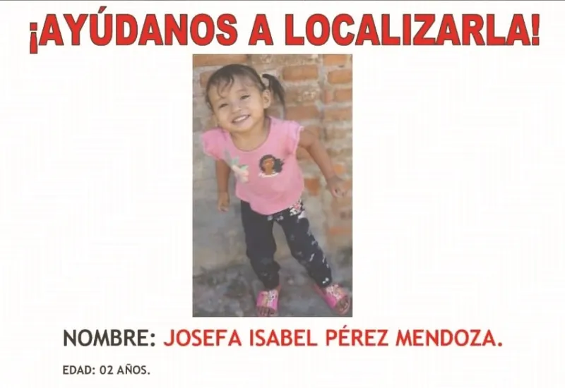 La pequeña tiene apenas dos años. 