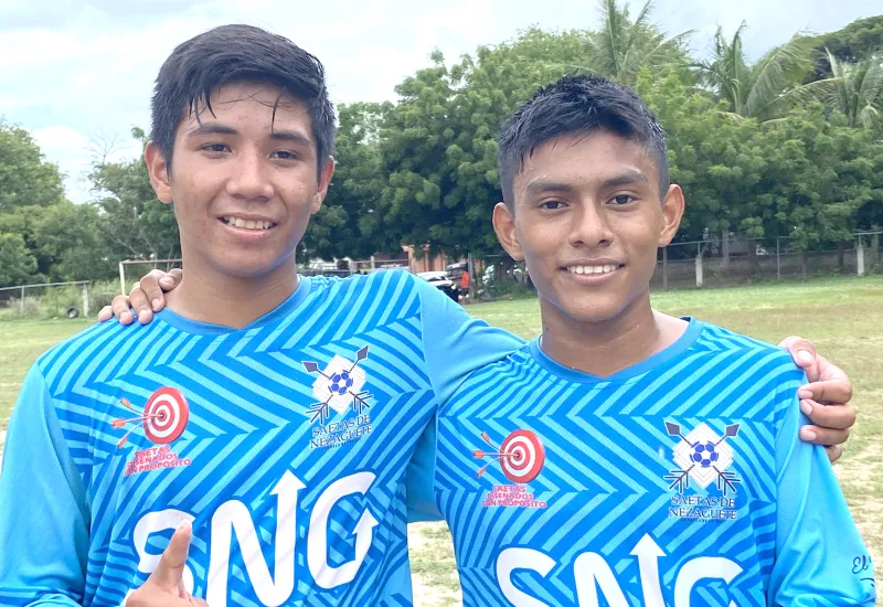  Isaac Castillo y Cecilio Vázquez, autores de los goles del triunfo.